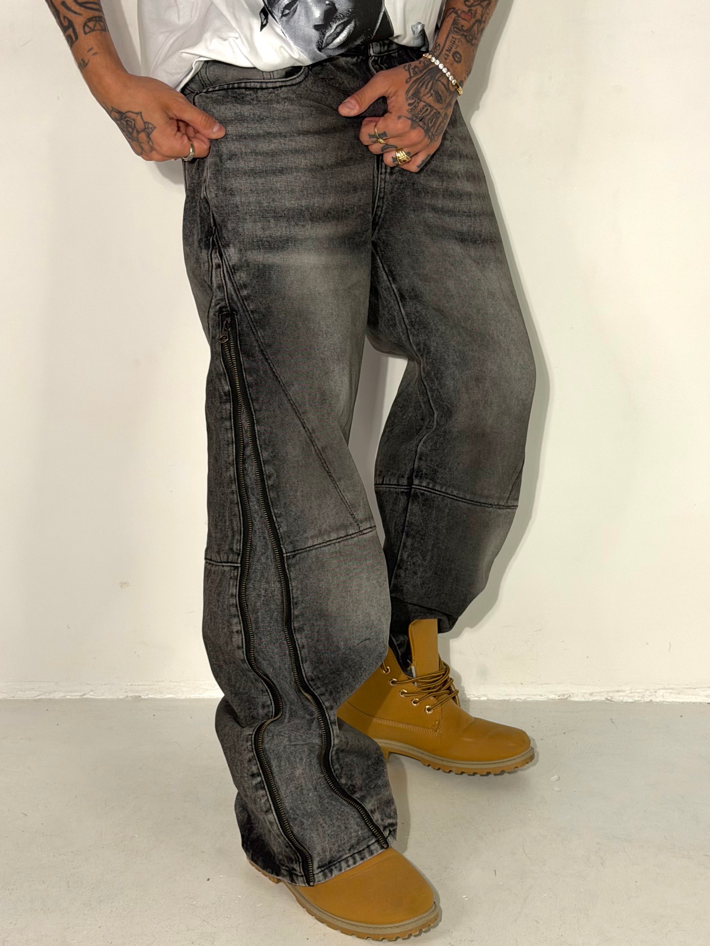 JEANS FUL ZIP SFUMATO