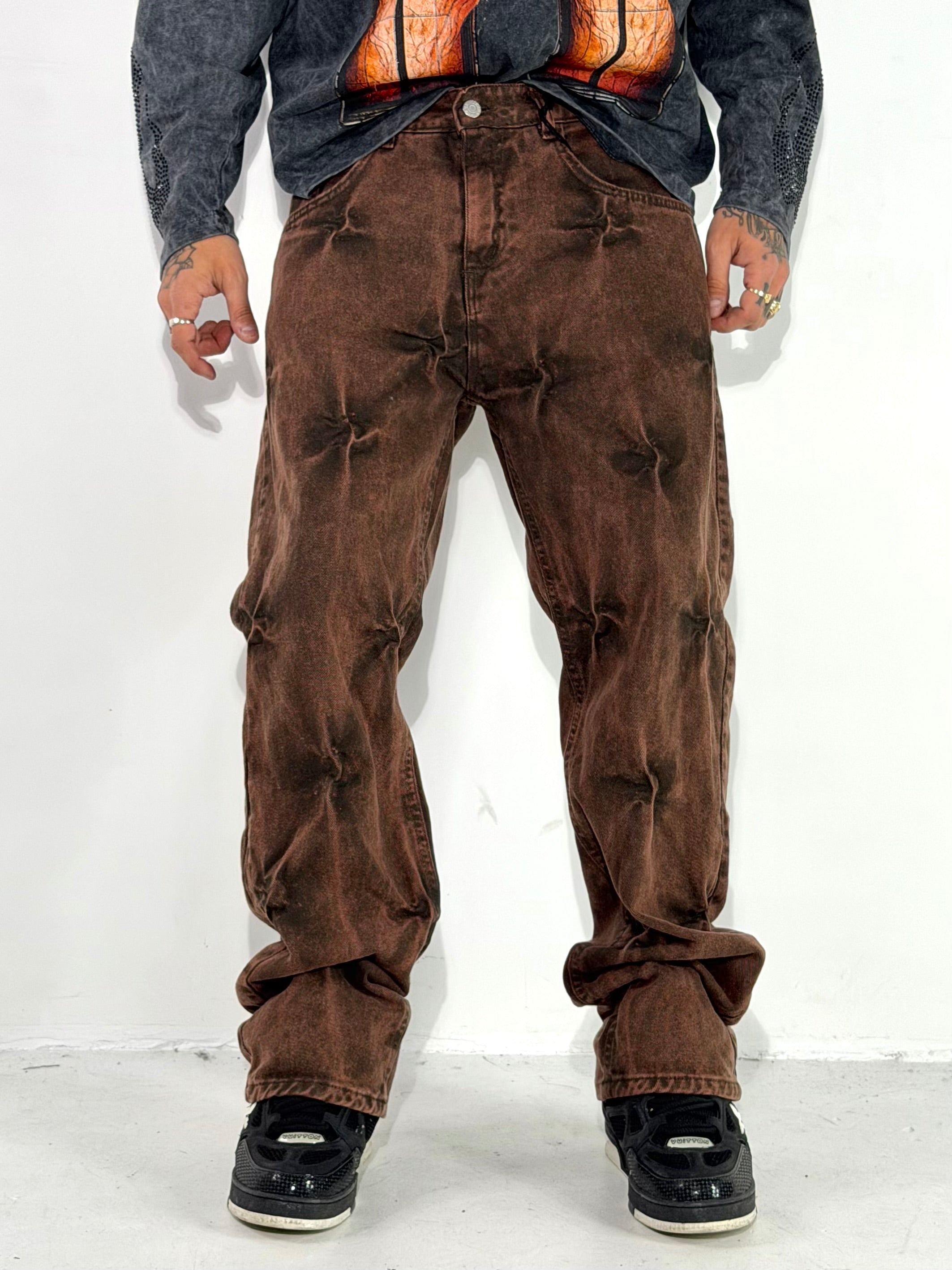 JEANS FLARE BROWN