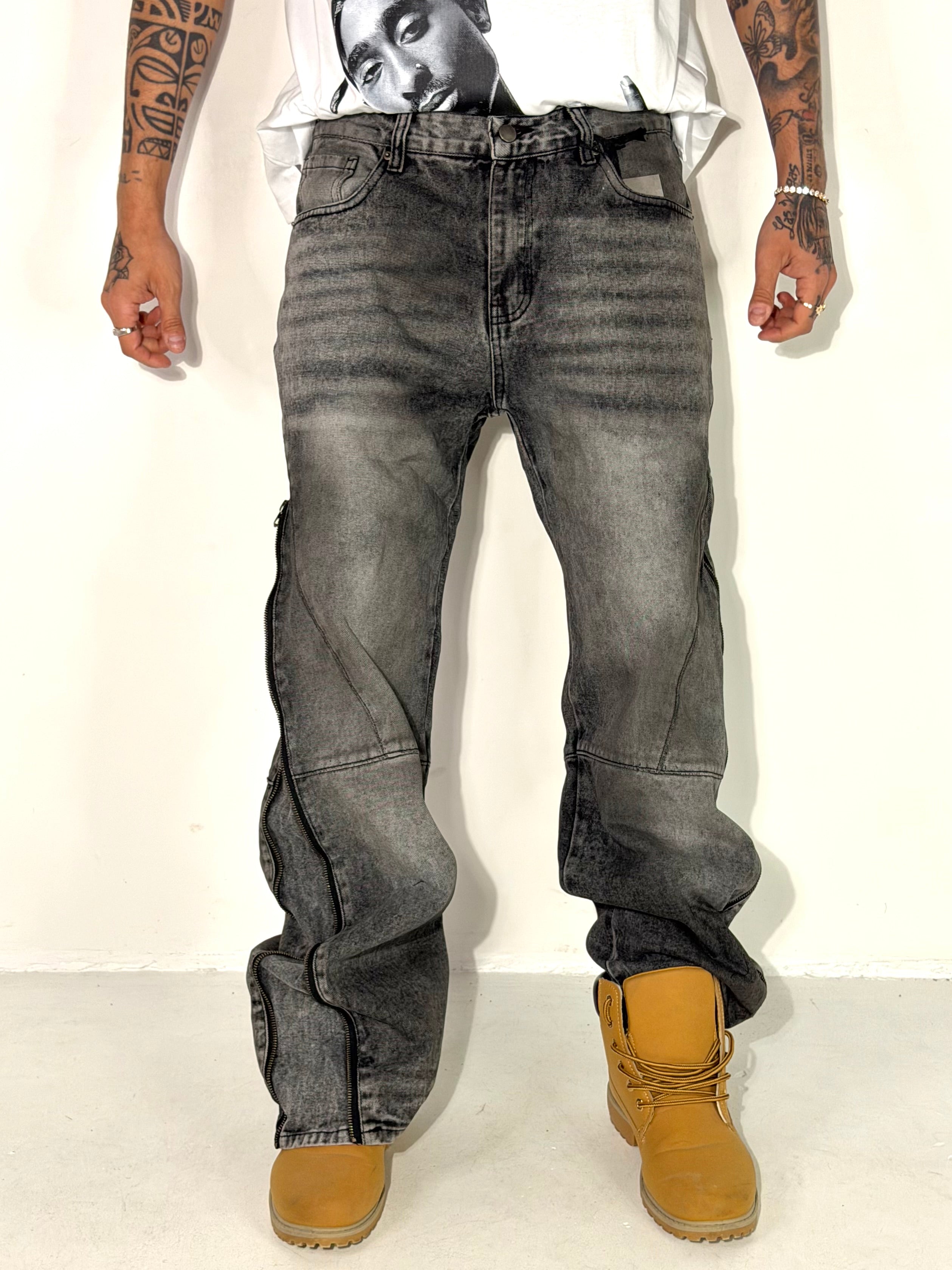 JEANS FUL ZIP SFUMATO