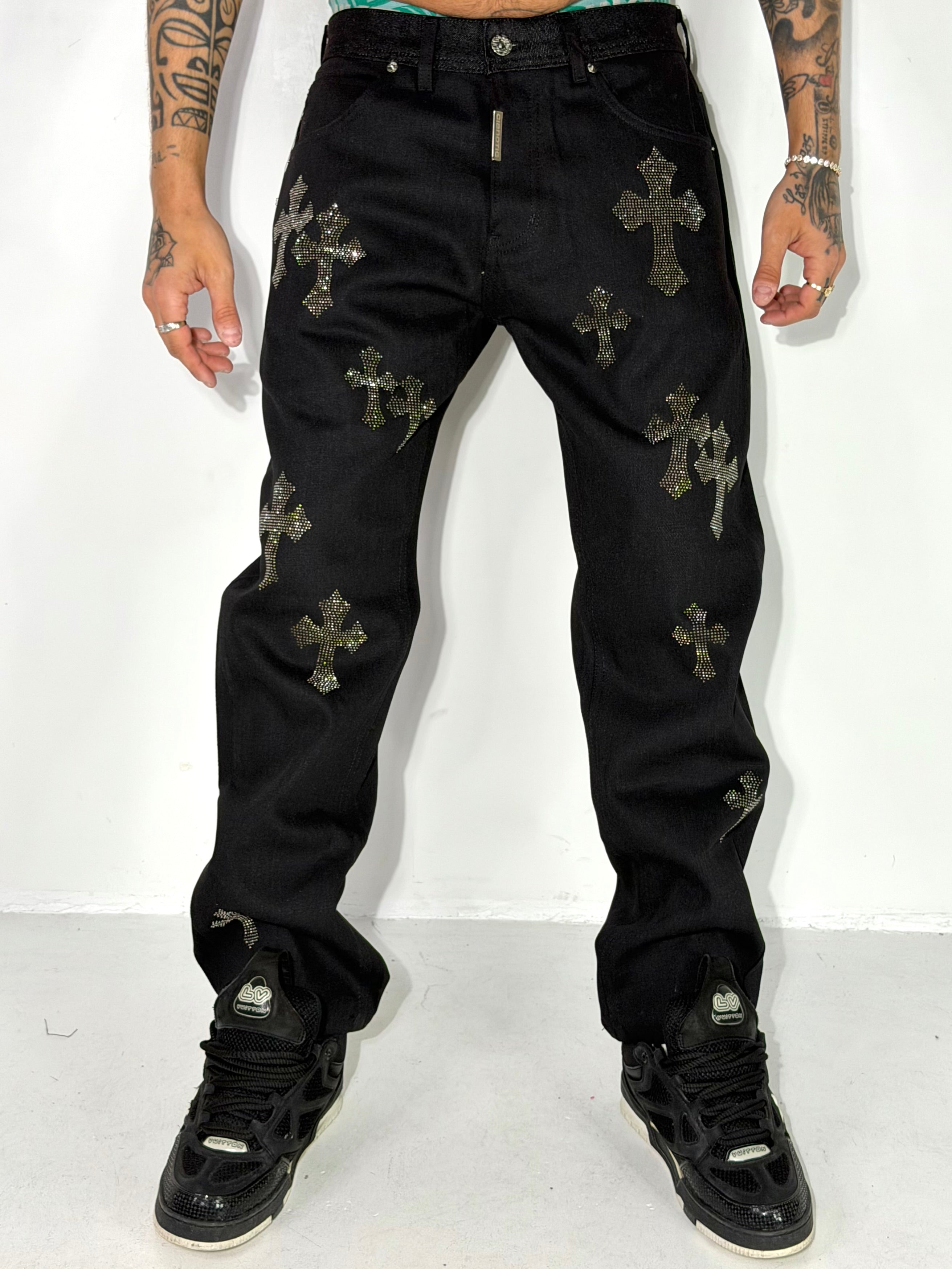 JEANS CROCE STRASS