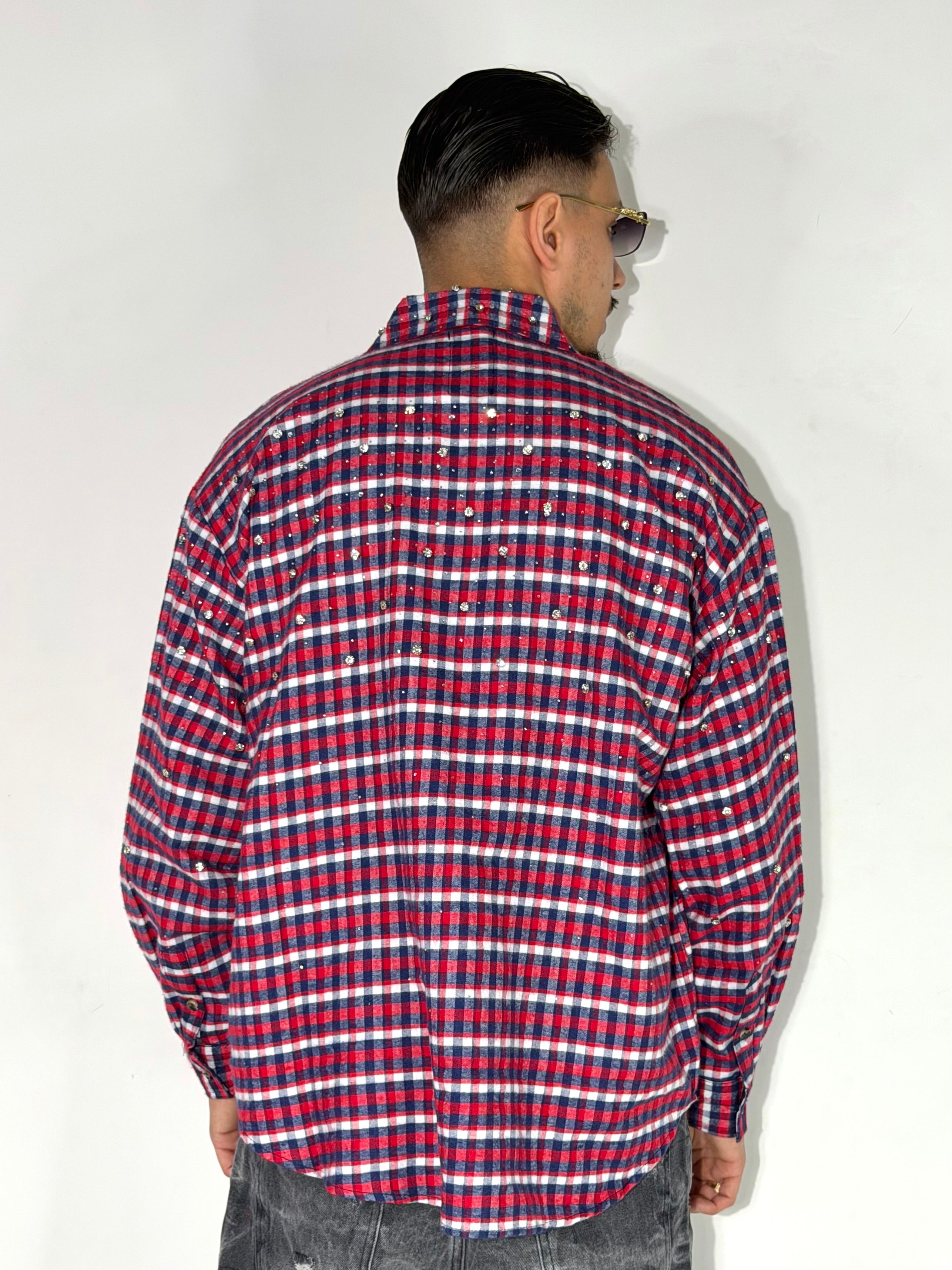CAMICIA MINIMAL BORCHIE E STRASS 2 COLORI