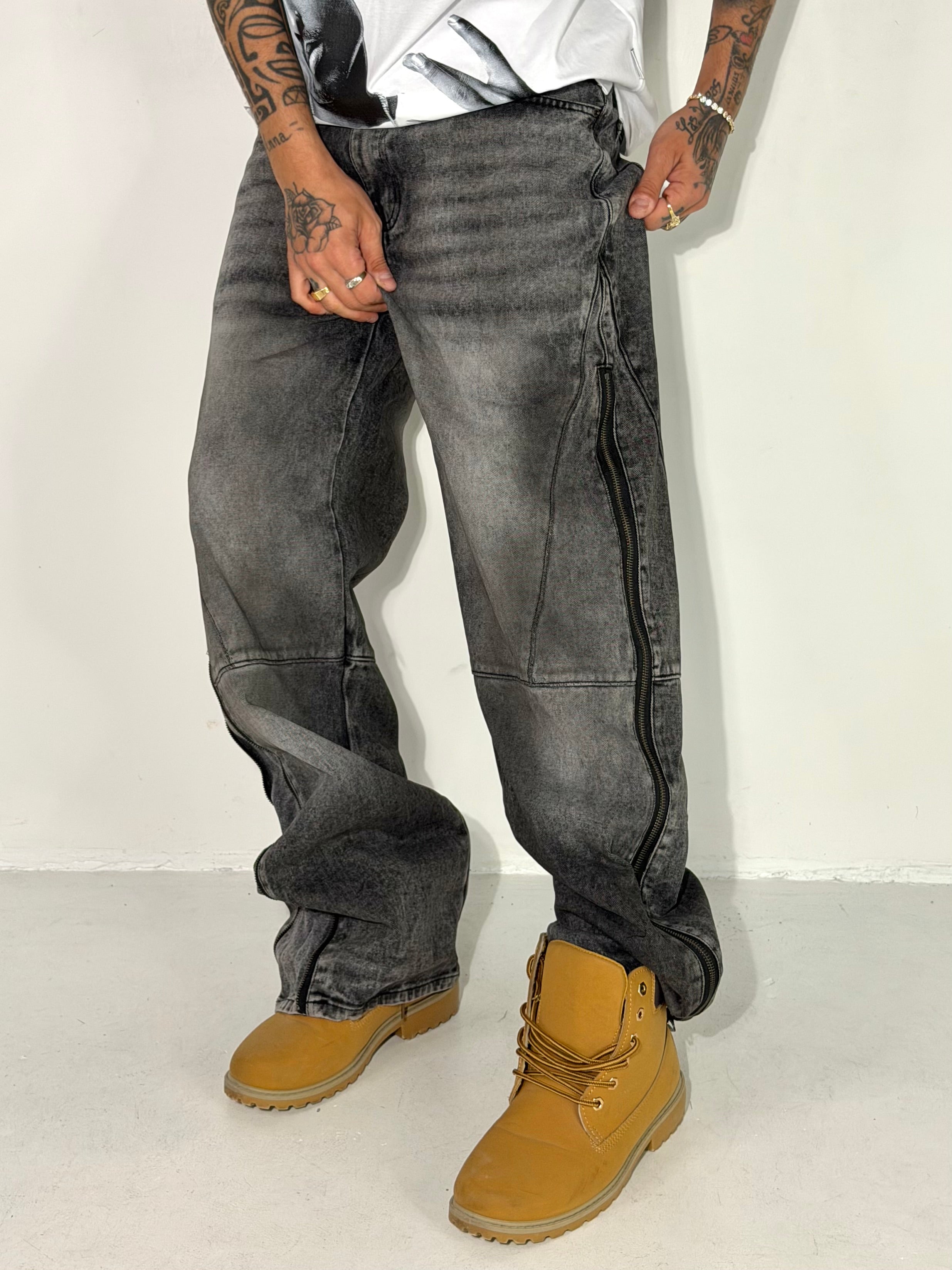 JEANS FUL ZIP SFUMATO