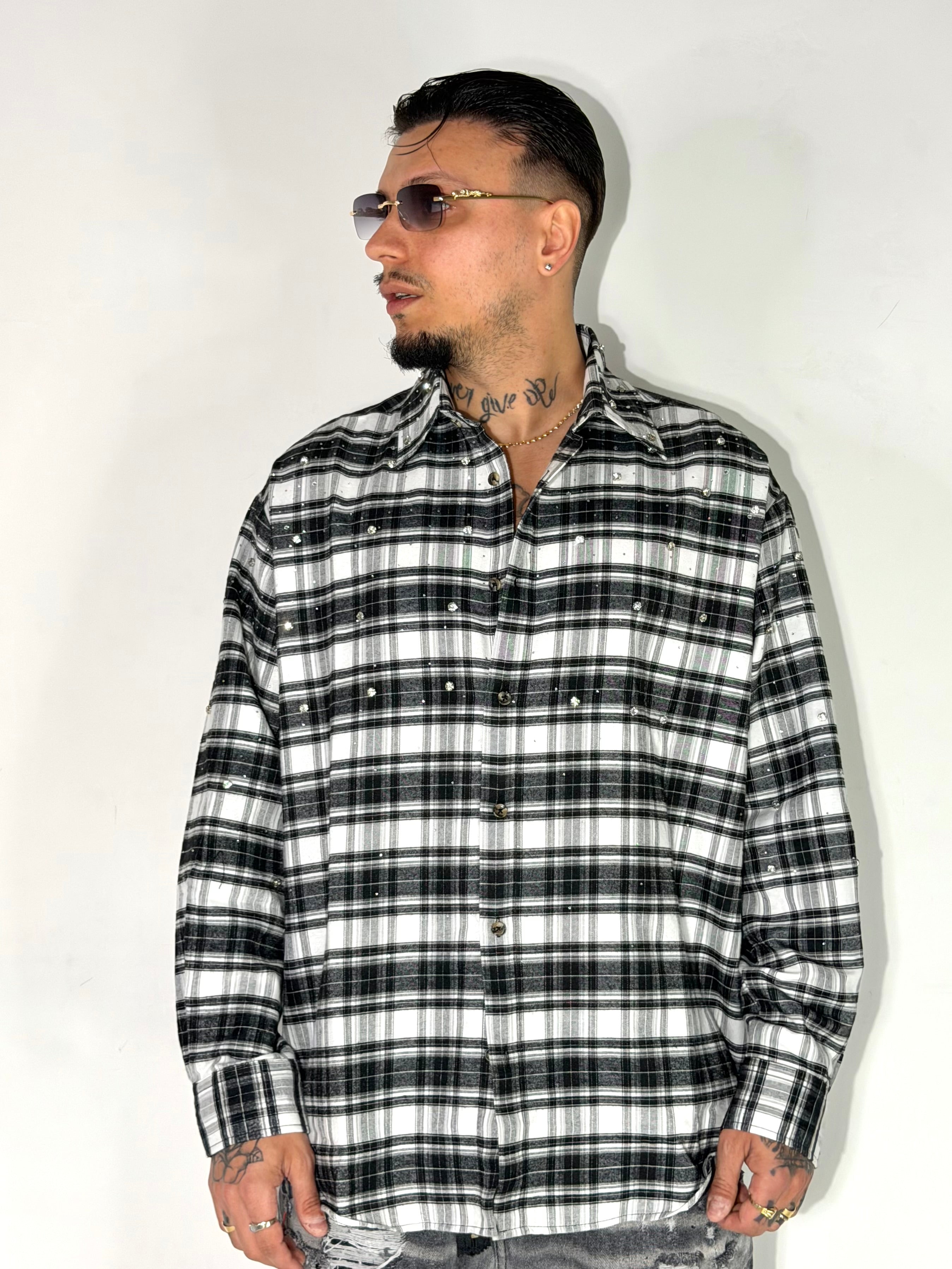 CAMICIA MINIMAL BORCHIE E STRASS 2 COLORI